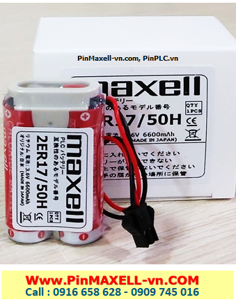 Maxell 2ER17/50H (Zắc đen 2holes, Mũ chụp); Pin nuôi nguồn Maxell 2ER17/50H lithium 3.6v 6600mAh, Xuất xứ NHẬT